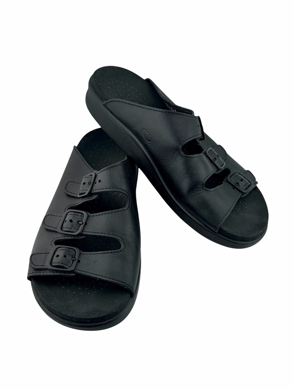 SAS Tripad 3 Buckle Strap Slip On Sandals Womens 8.5M Black Comfort Slides USA